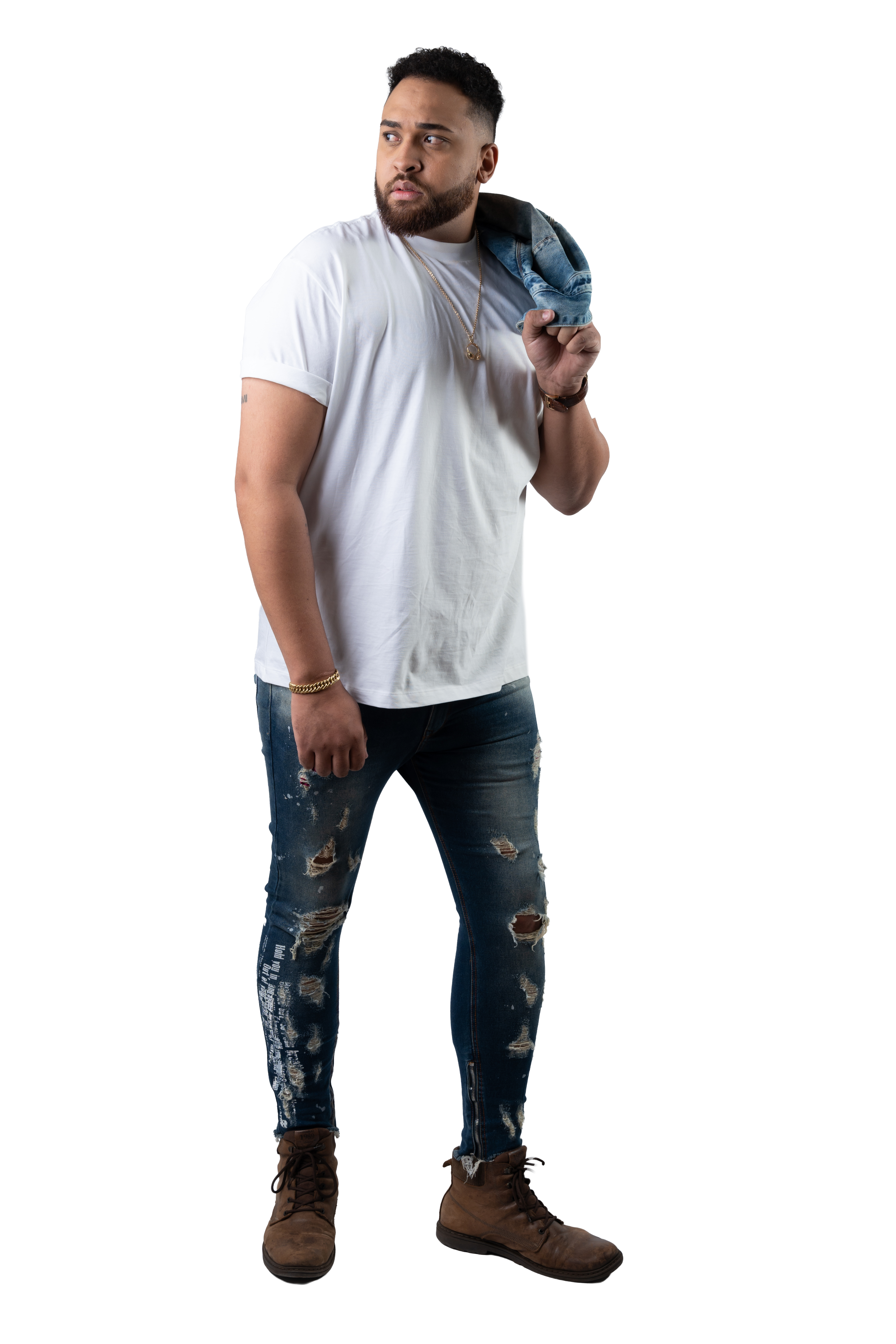 Andrey — pose com jaqueta